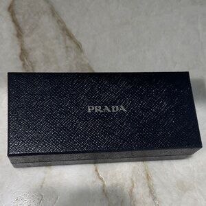 Prada Black Textured Glasses Case-NEW